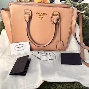 Prada Women's Beige Leather Satchel